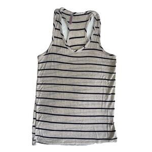 Striped Tank top M Stretchy Beige navy